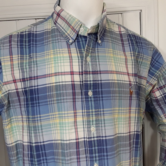 Ralph Lauren Polo Mens Shirt Plaid Long Sleeve - Picture 3 of 7